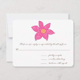 Cartes de réponse Mariage à fleurs roses Whimsical