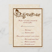 Cartes de réponse Mariage à papillon élégantes (Devant / Derrière)