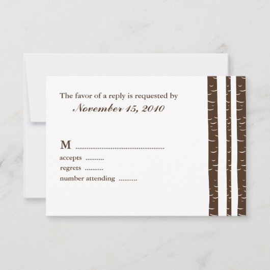 Cartes de réponse Mariage Birch Trees (Devant)