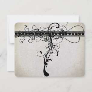 Cartes de réponse Mariage Black Funky Renaissance