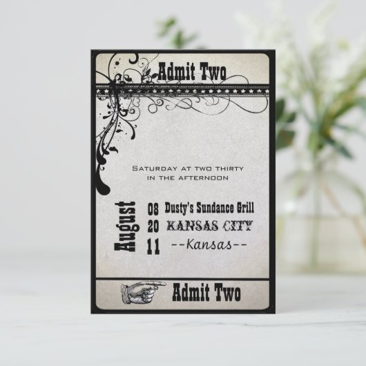 Cartes de réponse Mariage Black Funky Texturées (Debout devant)