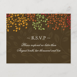 Cartes de réponse mariage de automne