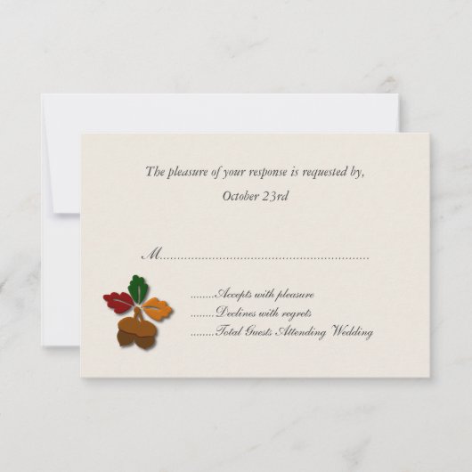 Cartes de réponse Mariage de automne stylées (Devant)