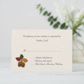 Cartes de réponse Mariage de automne stylées (Debout devant)