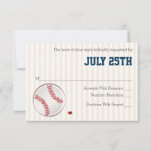 CARTES DE RÉPONSE MARIAGE DE BASEBALL MONOGRAMMÉES (Dos)