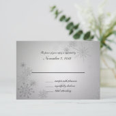 Cartes de réponse Mariage Flocons d'Argent (Debout devant)