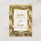 Cartes de réponse mariage Floral Leaf Gold (Dos)