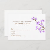 Cartes de réponse Mariage Lavender Cherry Blossoms (Devant / Derrière)