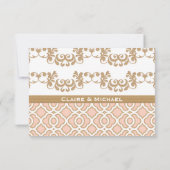 Cartes de réponse Mariage Marocaines en or rose (Dos)