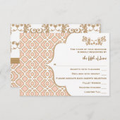 Cartes de réponse Mariage Marocaines en or rose (Devant / Derrière)