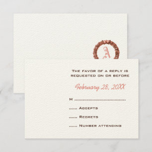 Cartes de réponse Mariage monogrammes de couronne