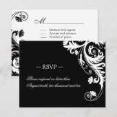 Cartes de réponse Mariage noir et blanc (Devant / Derrière)