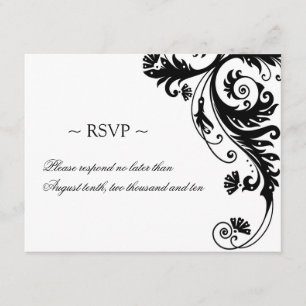 Cartes de réponse Mariage noir et blanc