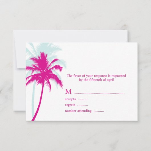 Cartes de réponse Mariage Palm Trees (Devant)