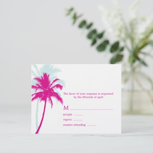 Cartes de réponse Mariage Palm Trees (Debout devant)