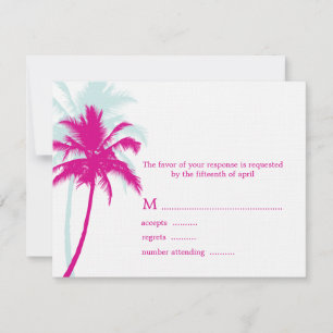Cartes de réponse Mariage Palm Trees