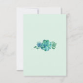 Cartes de réponse Mariage pour les succulents d'aq (Dos)