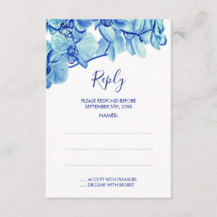 Cartes de réponse Mariage Radiant Blue Orchidées