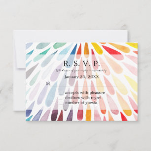 Cartes de réponse Mariage Rainbow