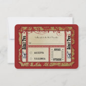 Cartes de réponse Mariage Red & Gold Showbill (Dos)