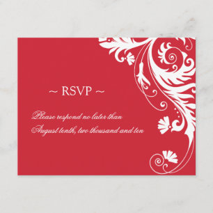Cartes de réponse Mariage rouge et blanc