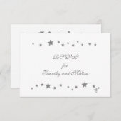 Cartes de réponse Mariage RSVP aux étoiles d'argen (Devant / Derrière)