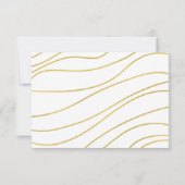 Cartes de réponse Mariage RSVP blanc et or (Dos)