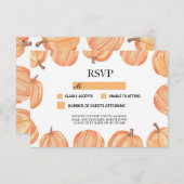 Cartes de réponse Mariage Rustique Citrouille Citr (Devant / Derrière)