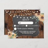 Cartes de réponse Mariage Rustique Lumières Tourne (Devant / Derrière)