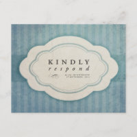 Cartes de réponse Mariage vintage Charme bleu