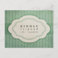Cartes de réponse Mariage vintage Charme vert