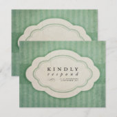 Cartes de réponse Mariage vintage Charme vert (Devant / Derrière)
