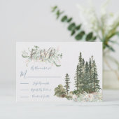 Cartes de réponse Mariage Watercolor Woodland RSVP (Debout devant)