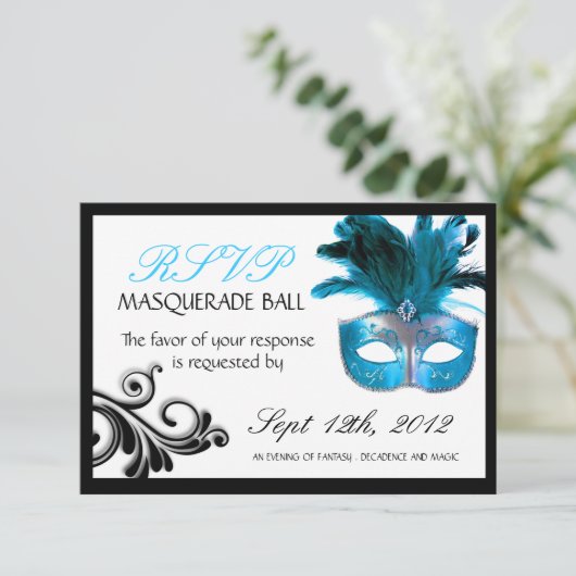 Cartes de réponse Masquerade 3,5 pouces X 5 pouces (Debout devant)