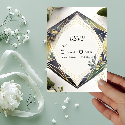 Cartes de réponse Modern Geometric avec petites fl