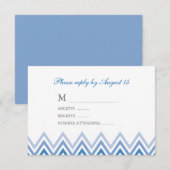 Cartes de réponse modernes Blue Ombre Chevrons (Devant / Derrière)