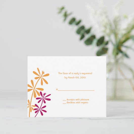 Cartes de réponse Orange & Fuchsia (Debout devant)