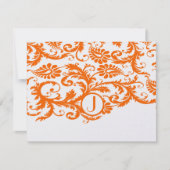 Cartes de réponse Orange Funky Damask (Devant)