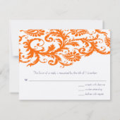Cartes de réponse Orange Funky Damask (Dos)
