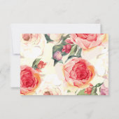 Cartes de réponse Peachy Peonies (Dos)