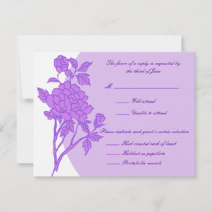 Cartes de réponse personnalisées à fleurs violette