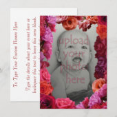 Cartes de réponse personnalisées avec des roses In (Devant / Derrière)