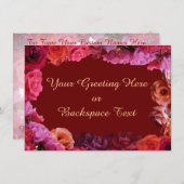 Cartes de réponse personnalisées avec des roses In (Devant / Derrière)