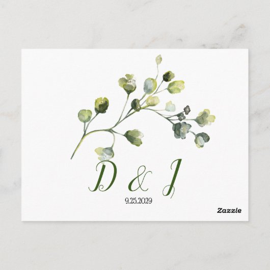 Cartes de réponse personnalisées avec feuilles de  (Dos)