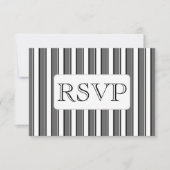 Cartes de réponse personnalisées grises rayées (Devant)