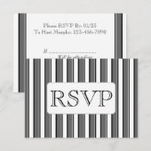 Cartes de réponse personnalisées grises rayées (Devant / Derrière)