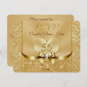 Cartes de réponse pour 50e anniversaire de mariage (Devant / Derrière)