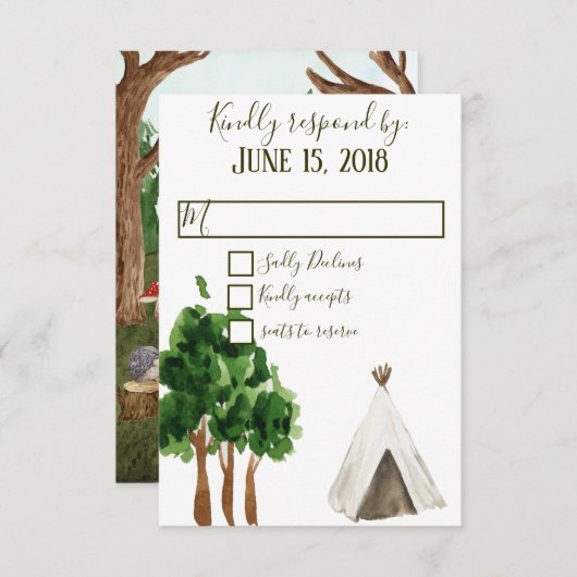 Cartes de réponse pour Dans la forêt (Devant / Derrière)