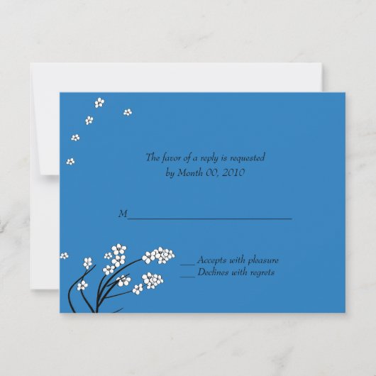Cartes de réponse pour invitation de mariage bleu (Devant)