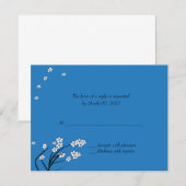 Cartes de réponse pour invitation de mariage bleu (Devant / Derrière)